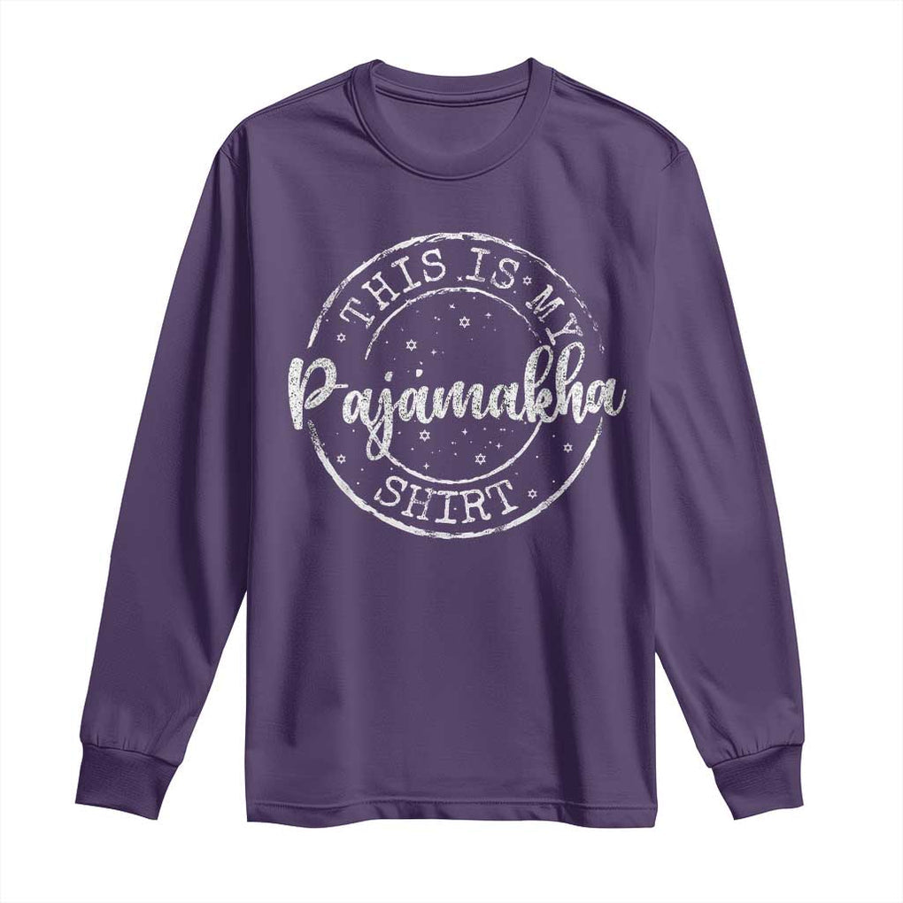 Funny Hanukkah Long Sleeve Shirt This is My Pajamakah Pajama Gift TS10 Purple Print Your Wear