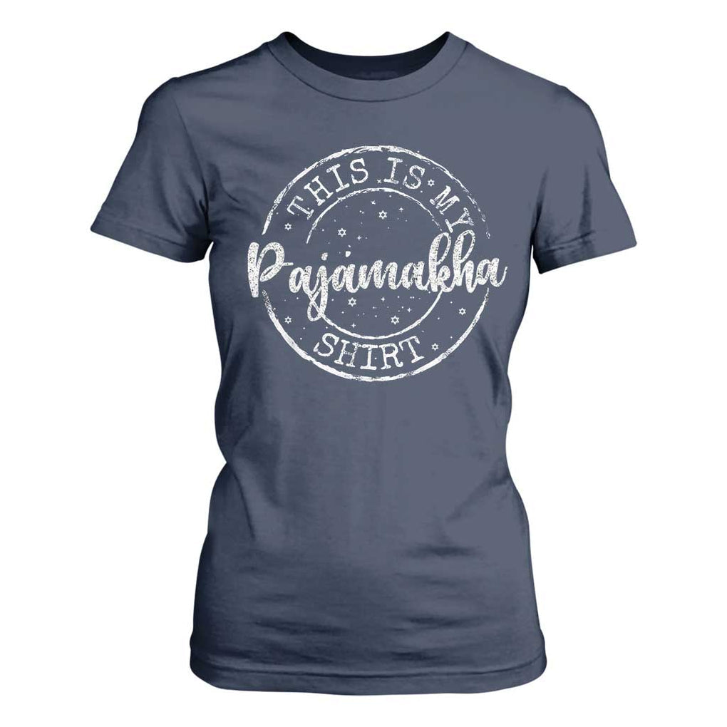 Funny Hanukkah T Shirt For Women This is My Pajamakah Pajama Gift TS10 Navy Print Your Wear