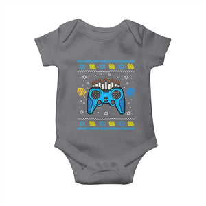 Happy Hanukkah Baby Onesie Jewish Video Game Gamer Ugly Hanukkah Chanukah TS10 Charcoal Print Your Wear