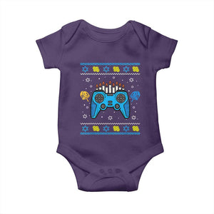 Happy Hanukkah Baby Onesie Jewish Video Game Gamer Ugly Hanukkah Chanukah TS10 Purple Print Your Wear