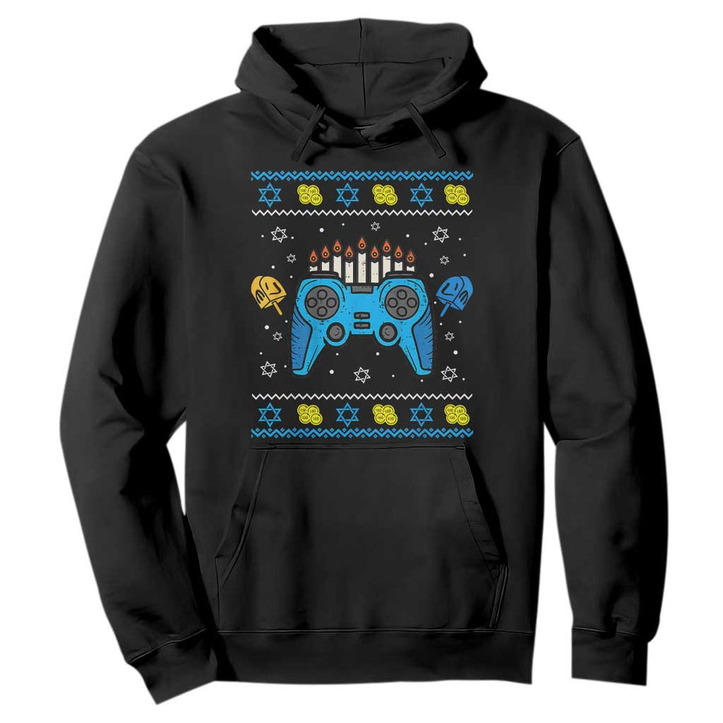 Happy Hanukkah Hoodie Jewish Video Game Gamer Ugly Hanukkah Chanukah TS10 Black Print Your Wear