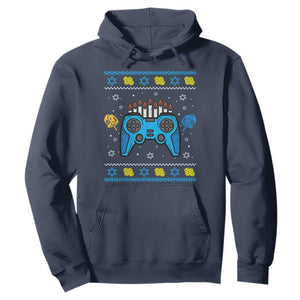 Happy Hanukkah Hoodie Jewish Video Game Gamer Ugly Hanukkah Chanukah TS10 Navy Print Your Wear