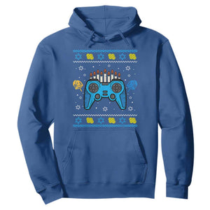 Happy Hanukkah Hoodie Jewish Video Game Gamer Ugly Hanukkah Chanukah TS10 Royal Blue Print Your Wear