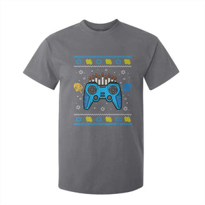 Happy Hanukkah T Shirt For Kid Jewish Video Game Gamer Ugly Hanukkah Chanukah TS10 Charcoal Print Your Wear