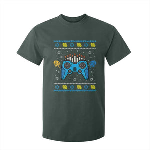 Happy Hanukkah T Shirt For Kid Jewish Video Game Gamer Ugly Hanukkah Chanukah TS10 Dark Forest Green Print Your Wear