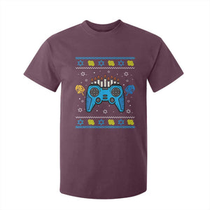Happy Hanukkah T Shirt For Kid Jewish Video Game Gamer Ugly Hanukkah Chanukah TS10 Maroon Print Your Wear