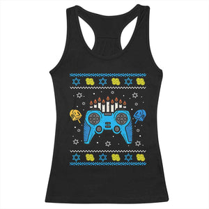 Happy Hanukkah Racerback Tank Top Jewish Video Game Gamer Ugly Hanukkah Chanukah TS10 Black Print Your Wear