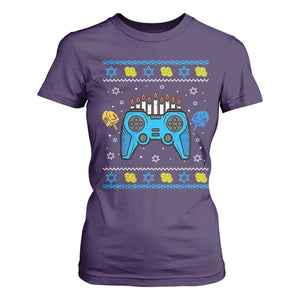 Happy Hanukkah T Shirt For Women Jewish Video Game Gamer Ugly Hanukkah Chanukah TS10 Purple Print Your Wear