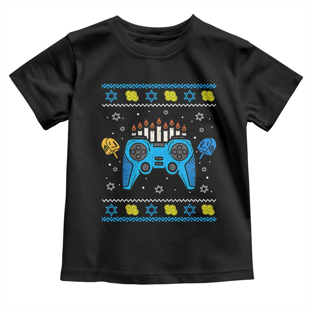 Happy Hanukkah Toddler T Shirt Jewish Video Game Gamer Ugly Hanukkah Chanukah TS10 Black Print Your Wear