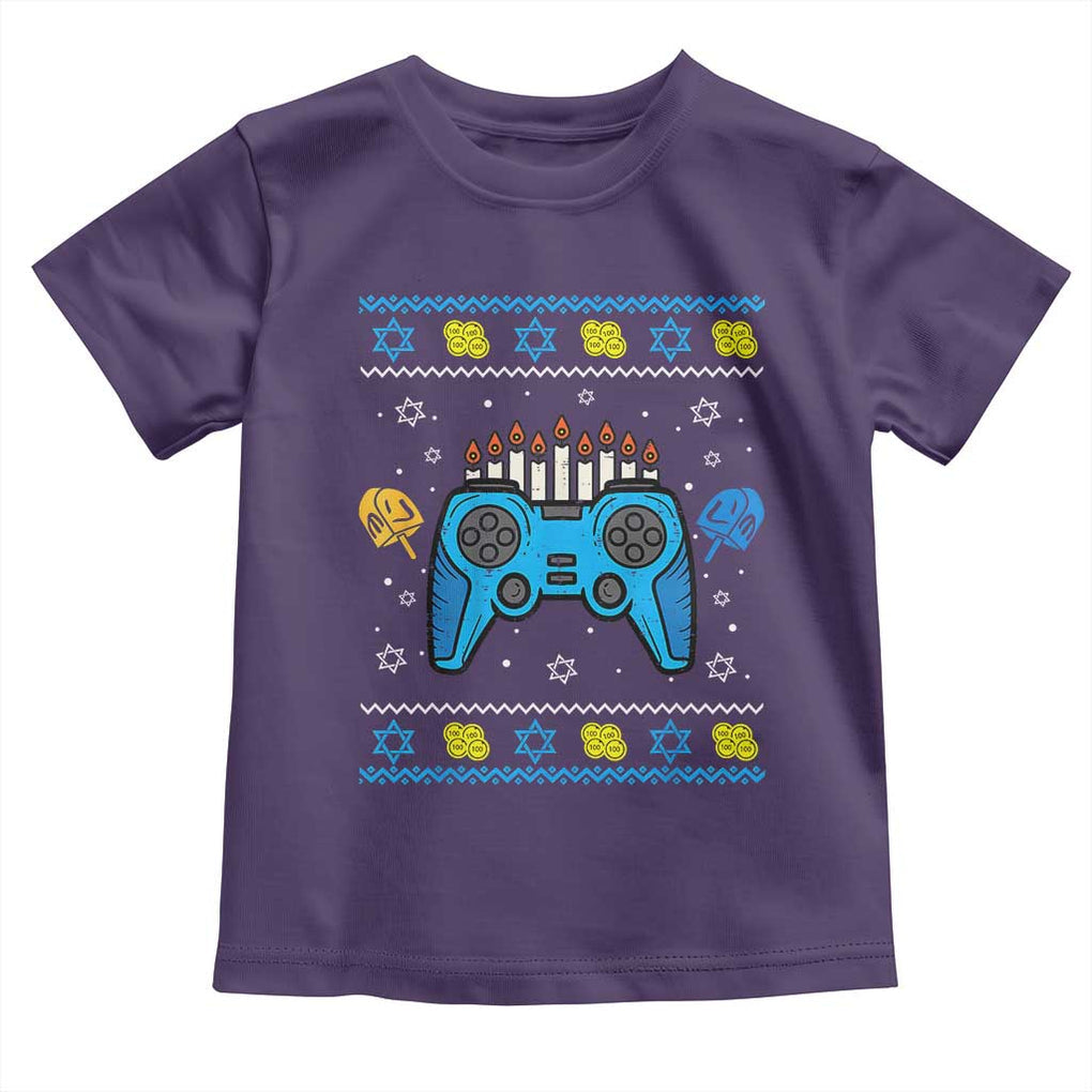Happy Hanukkah Toddler T Shirt Jewish Video Game Gamer Ugly Hanukkah Chanukah TS10 Purple Print Your Wear