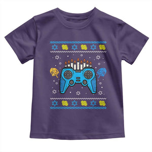 Happy Hanukkah Toddler T Shirt Jewish Video Game Gamer Ugly Hanukkah Chanukah TS10 Purple Print Your Wear