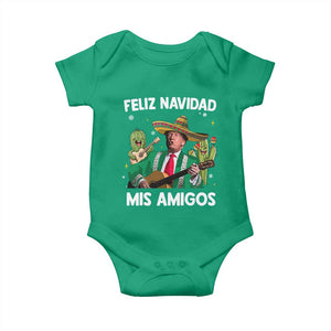 Mexico Christmas Trump Baby Onesie Feliz Navidad Mis Amigos Xmas Funny Trump Santa Ugly Christmas TS10 Irish Green Print Your Wear