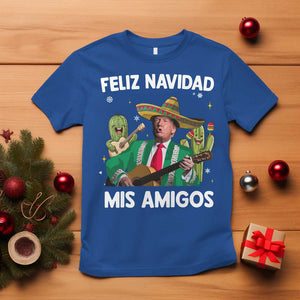 Mexico Christmas Trump T Shirt Feliz Navidad Mis Amigos Xmas Funny Trump Santa Ugly Christmas TS10 Royal Blue Print Your Wear