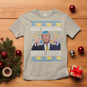 Happy Hanukkah T Shirt Make Hanukkah Great Again Funny Trump Ugly TS10 Sand Print Your Wear