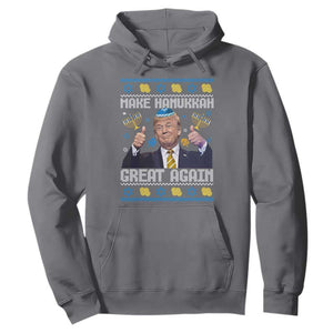 Happy Hanukkah Hoodie Make Hanukkah Great Again Funny Trump Ugly TS10 Charcoal Print Your Wear