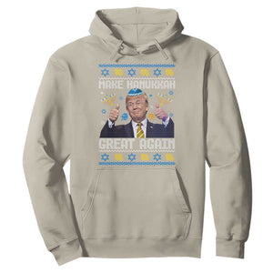 Happy Hanukkah Hoodie Make Hanukkah Great Again Funny Trump Ugly TS10 Sand Print Your Wear