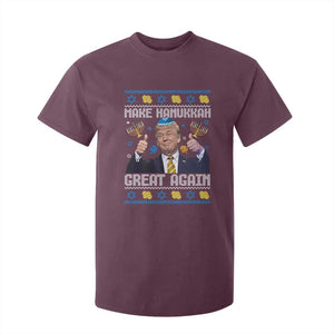 Happy Hanukkah T Shirt For Kid Make Hanukkah Great Again Funny Trump Ugly TS10 Maroon Print Your Wear