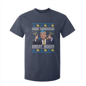 Happy Hanukkah T Shirt For Kid Make Hanukkah Great Again Funny Trump Ugly TS10 Navy Print Your Wear