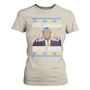 Happy Hanukkah T Shirt For Women Make Hanukkah Great Again Funny Trump Ugly TS10 Sand Print Your Wear