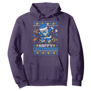 Happy Chrismukkah Merry Christmas Hanukkah Hoodie Dabbing Santa Ugly Chanukah Jewish TS10 Purple Print Your Wear