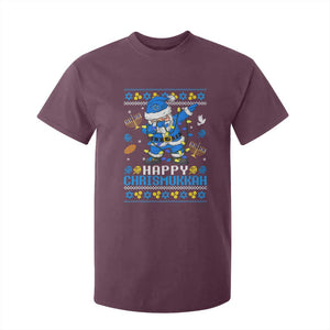 Happy Chrismukkah Merry Christmas Hanukkah T Shirt For Kid Dabbing Santa Ugly Chanukah Jewish TS10 Maroon Print Your Wear
