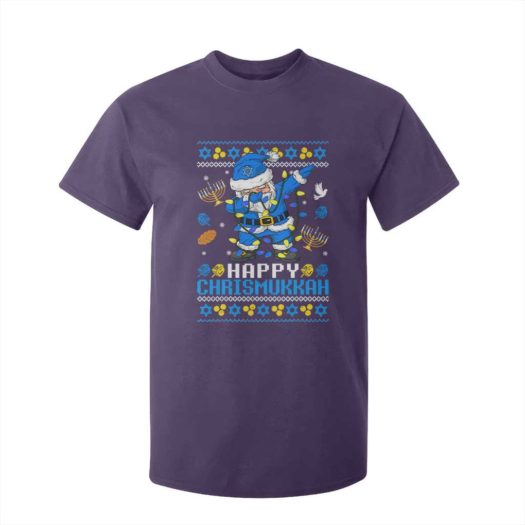 Happy Chrismukkah Merry Christmas Hanukkah T Shirt For Kid Dabbing Santa Ugly Chanukah Jewish TS10 Purple Print Your Wear
