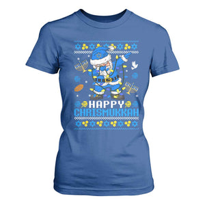 Happy Chrismukkah Merry Christmas Hanukkah T Shirt For Women Dabbing Santa Ugly Chanukah Jewish TS10 Royal Blue Print Your Wear