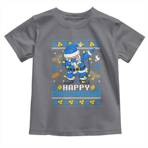Happy Chrismukkah Merry Christmas Hanukkah Toddler T Shirt Dabbing Santa Ugly Chanukah Jewish TS10 Charcoal Print Your Wear