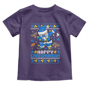 Happy Chrismukkah Merry Christmas Hanukkah Toddler T Shirt Dabbing Santa Ugly Chanukah Jewish TS10 Purple Print Your Wear