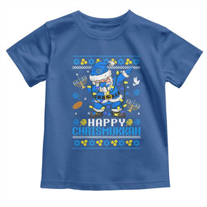 Happy Chrismukkah Merry Christmas Hanukkah Toddler T Shirt Dabbing Santa Ugly Chanukah Jewish TS10 Royal Blue Print Your Wear