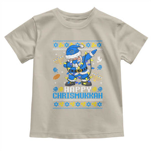 Happy Chrismukkah Merry Christmas Hanukkah Toddler T Shirt Dabbing Santa Ugly Chanukah Jewish TS10 Sand Print Your Wear