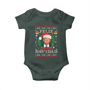 Christmas Trump Baby Onesie Feliz Navidad Funny Trump Santa Hat Xmas Ugly TS10 Print Your Wear