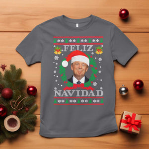Christmas Trump T Shirt Feliz Navidad Funny Trump Santa Hat Xmas Ugly TS10 Charcoal Print Your Wear