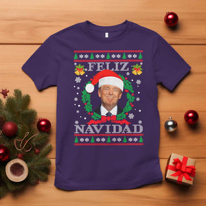 Christmas Trump T Shirt Feliz Navidad Funny Trump Santa Hat Xmas Ugly TS10 Purple Print Your Wear