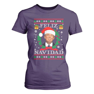 Christmas Trump T Shirt For Women Feliz Navidad Funny Trump Santa Hat Xmas Ugly TS10 Purple Print Your Wear