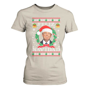 Christmas Trump T Shirt For Women Feliz Navidad Funny Trump Santa Hat Xmas Ugly TS10 Sand Print Your Wear
