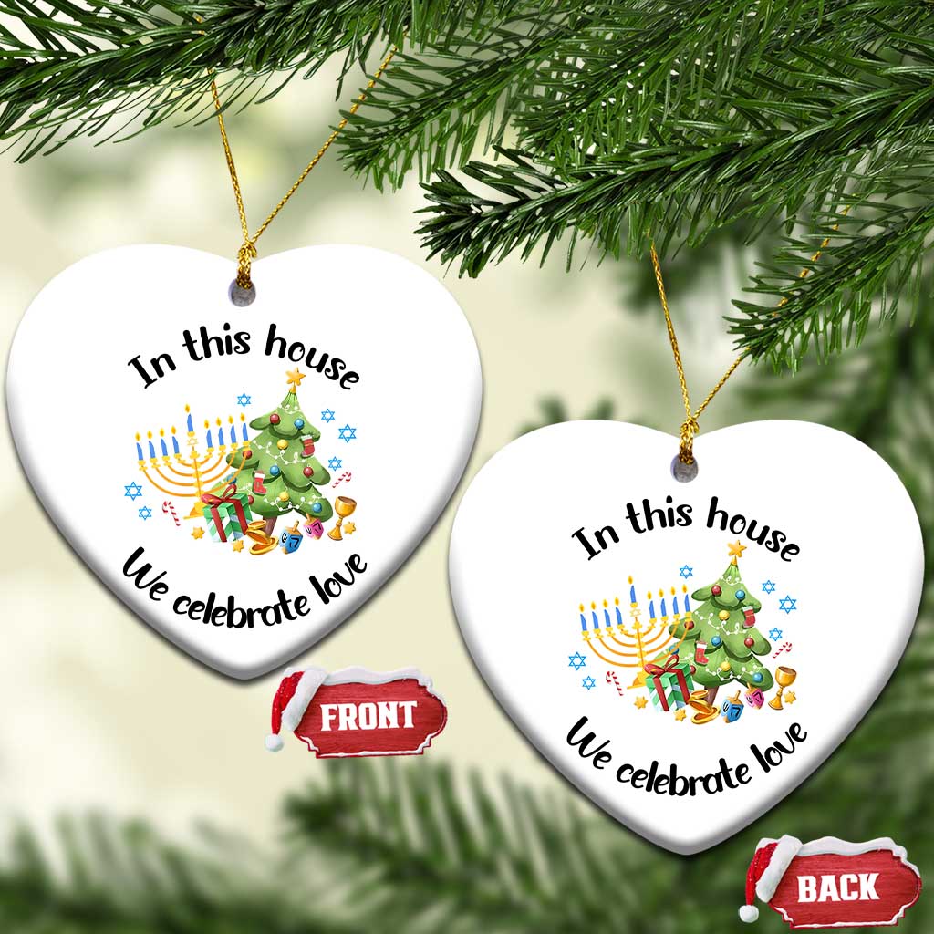Xmas Hanukkah Gifts Christmas Ornament Happy Chrismukkah Jewish Holiday Christmas Spiritual Gifts 2024 TS10 Heart White Print Your Wear