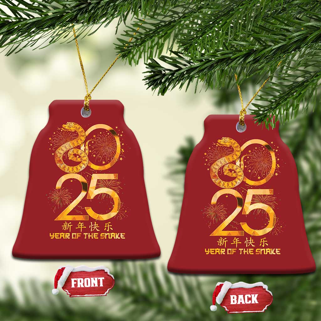 Lunar New Year 2025 Christmas Ornament Chinese Year Of The Snake Red Decor for Luck TS10 Bell Flake Red Print Your Wear