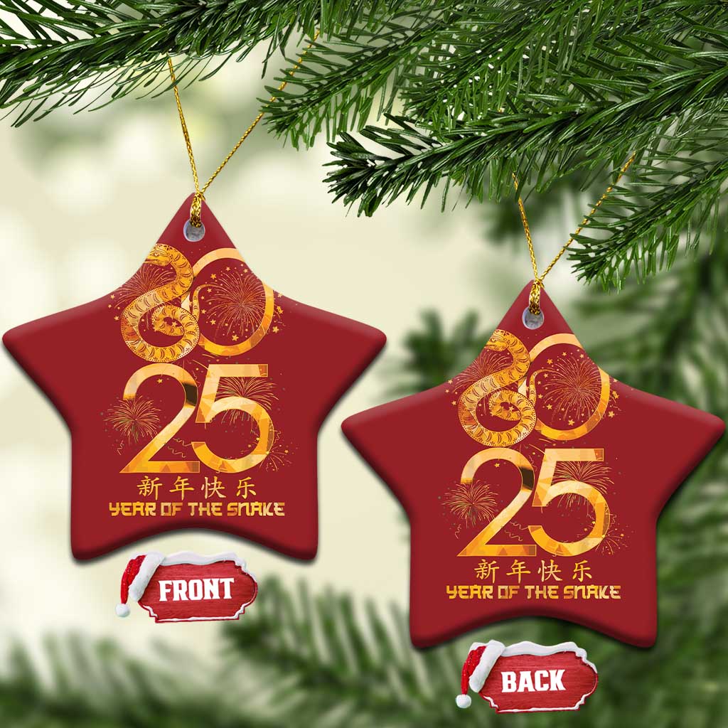 Lunar New Year 2025 Christmas Ornament Chinese Year Of The Snake Red Decor for Luck TS10 Star Red Print Your Wear