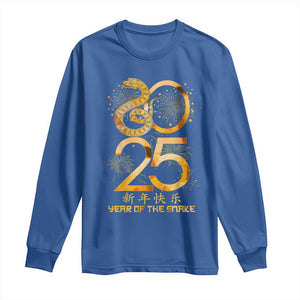 Lunar New Year 2025 Long Sleeve Shirt Chinese Year Of The Snake TS10 Royal Blue Print Your Wear