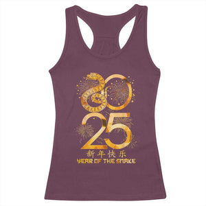 Lunar New Year 2025 Racerback Tank Top Chinese Year Of The Snake TS10 Maroon Print Your Wear