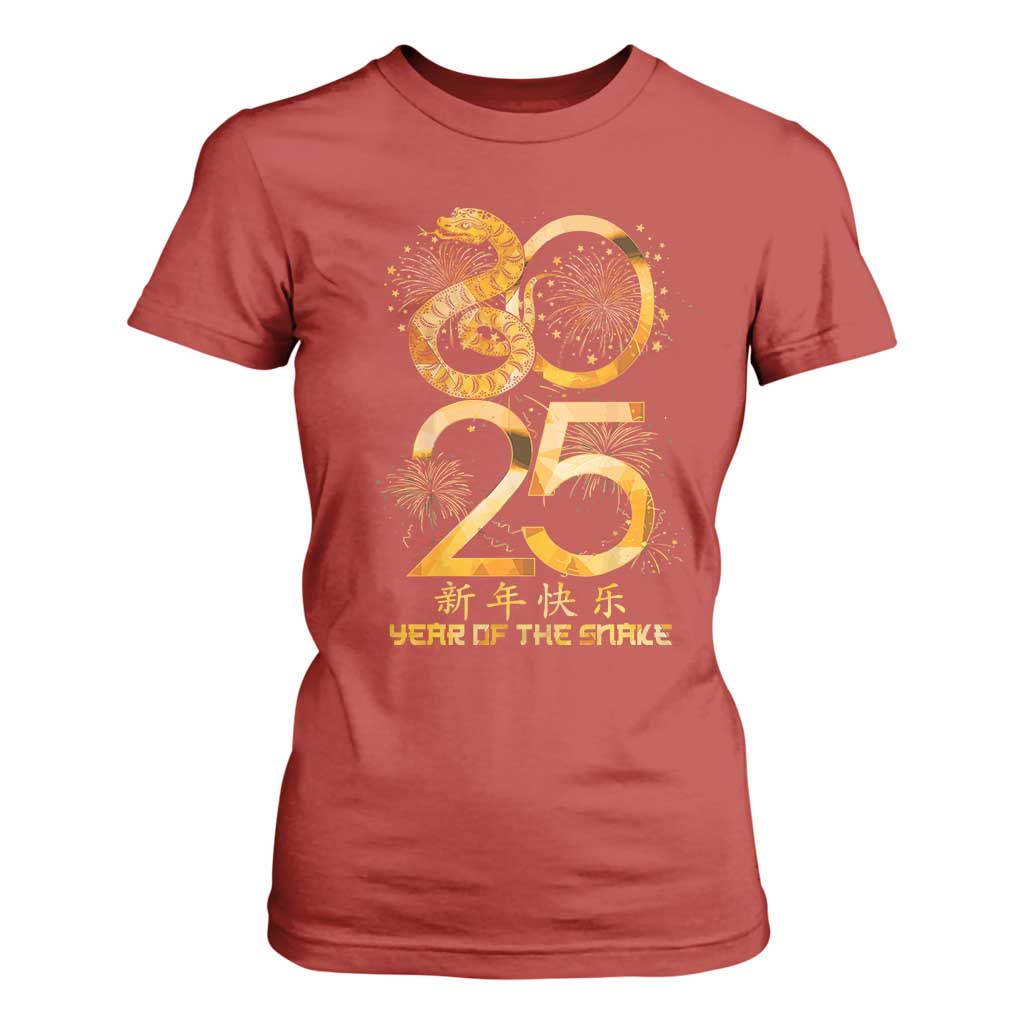 Lunar New Year 2025 T Shirt For Women Chinese Year Of The Snake TS10 Red Print Your Wear