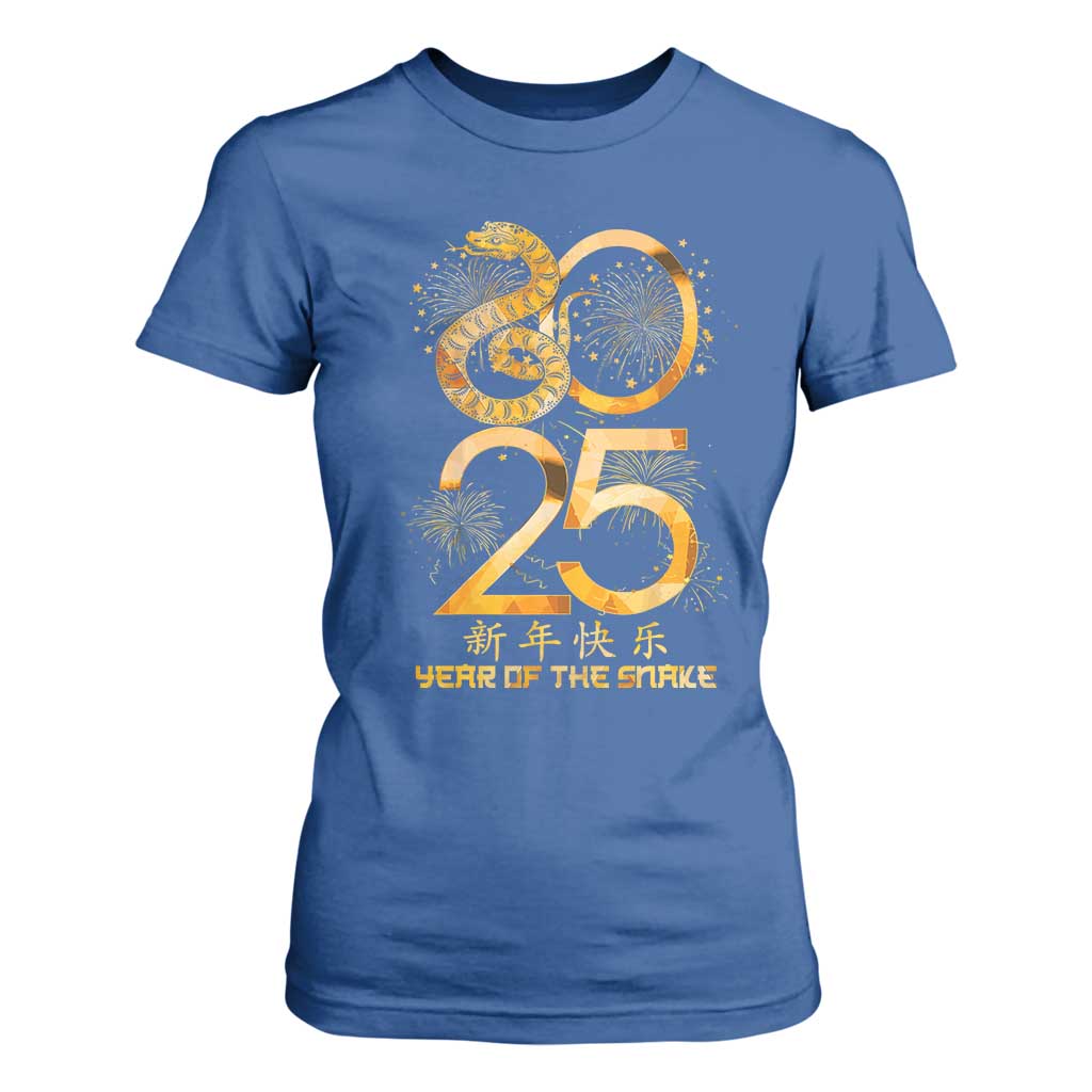 Lunar New Year 2025 T Shirt For Women Chinese Year Of The Snake TS10 Royal Blue Print Your Wear