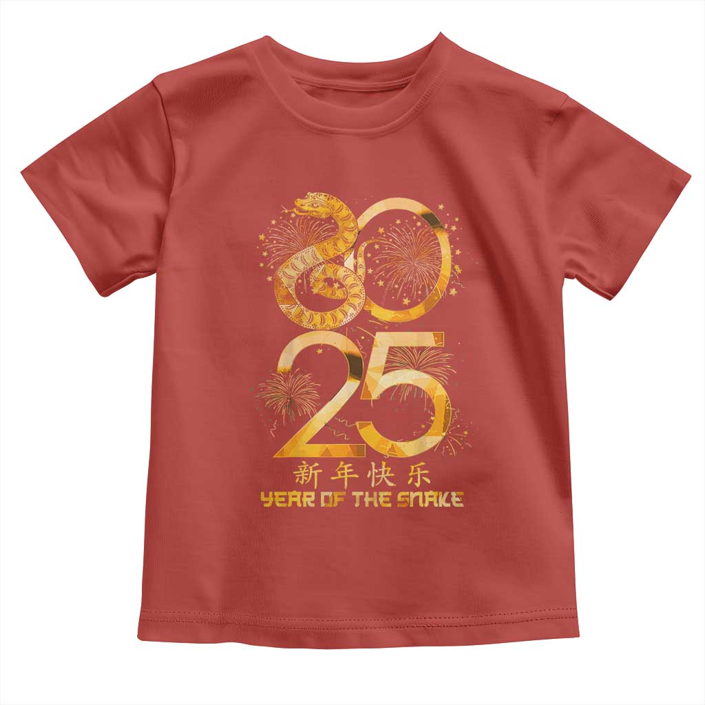 Lunar New Year 2025 Toddler T Shirt Chinese Year Of The Snake TS10 Red Print Your Wear