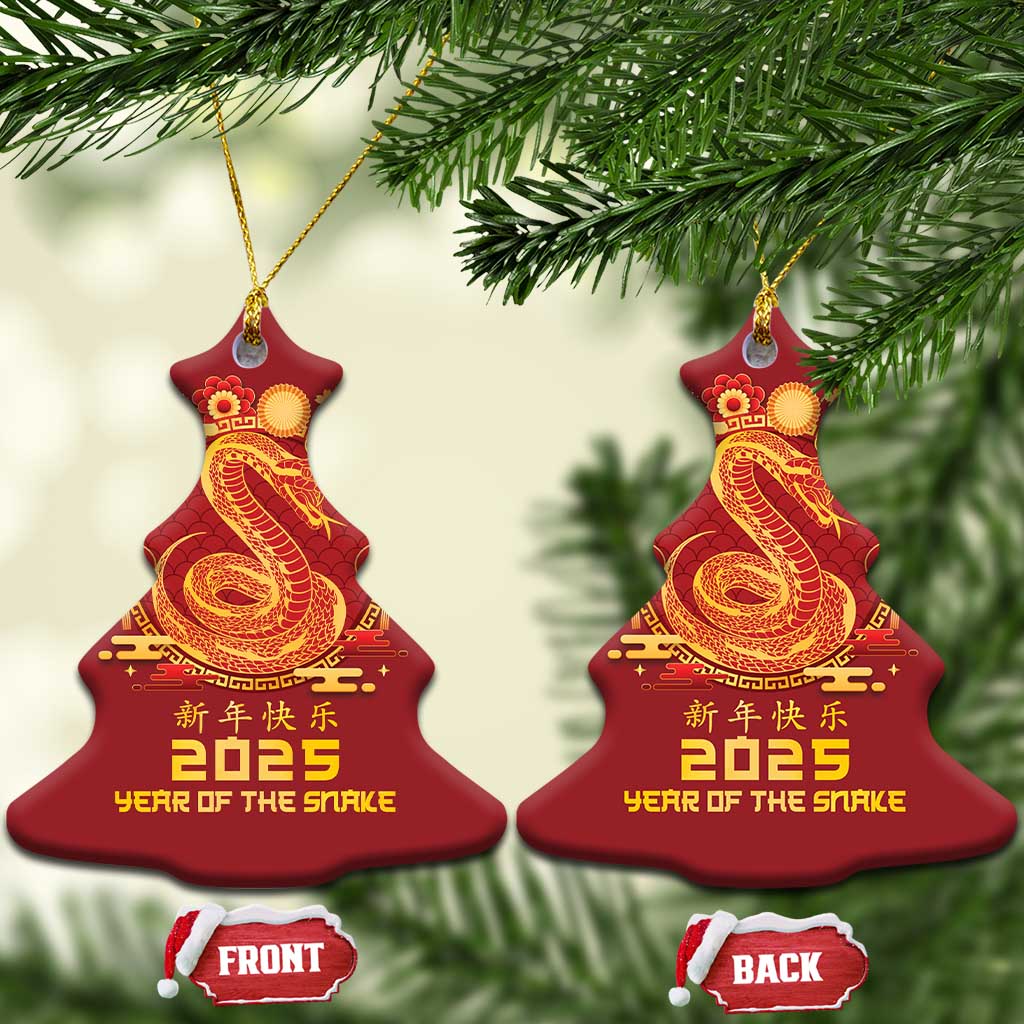Year Of The Snake 2025 Lunar New Year Christmas Ornament Zodiac Snake Charm Red Decor for Luck TS10 Christmas Tree Red Print Your Wear