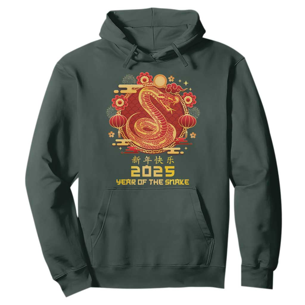 Year Of The Snake 2025 Lunar New Year Hoodie TS10 Dark Forest Green Print Your Wear