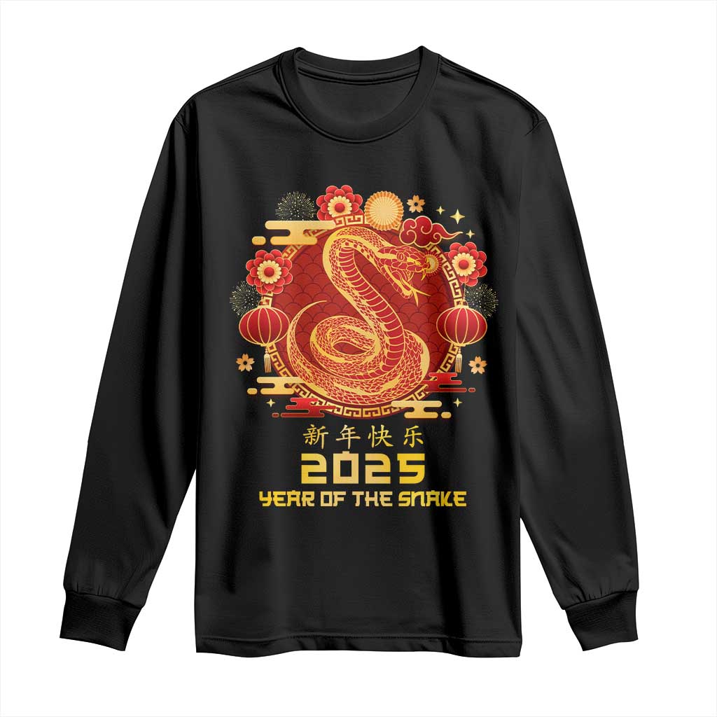 Year Of The Snake 2025 Lunar New Year Long Sleeve Shirt TS10 Black Print Your Wear