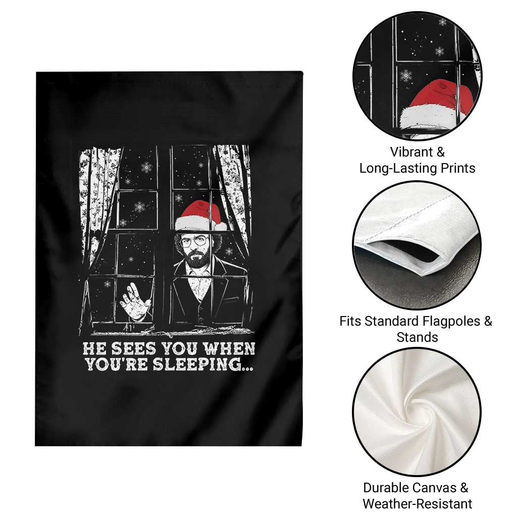 Stranger Christmas Garden Flag Funny Murray He Sees You Vintage TS10 Print Your Wear