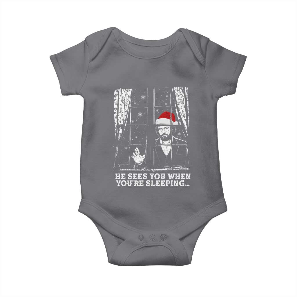 Stranger Christmas Baby Onesie Funny Murray He Sees You Vintage TS10 Charcoal Print Your Wear