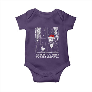 Stranger Christmas Baby Onesie Funny Murray He Sees You Vintage TS10 Purple Print Your Wear